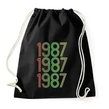 PRINTFASHION 1987 - Sportzsák, Tornazsák - Fekete tornazsák