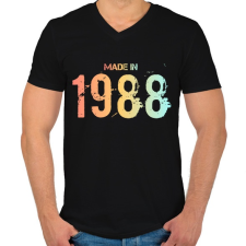 PRINTFASHION 1988 - Férfi V-nyakú póló - Fekete férfi póló