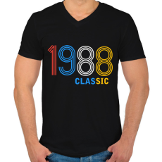 PRINTFASHION 1988 - Férfi V-nyakú póló - Fekete