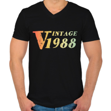 PRINTFASHION 1988 - Férfi V-nyakú póló - Fekete