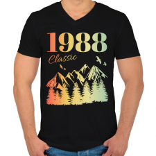 PRINTFASHION 1988 - Férfi V-nyakú póló - Fekete férfi póló