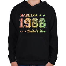 PRINTFASHION 1988 - Gyerek kapucnis pulóver - Fekete gyerek pulóver, kardigán