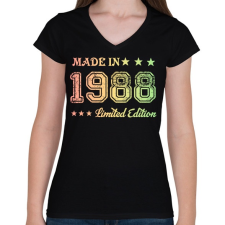 PRINTFASHION 1988 - Női V-nyakú póló - Fekete női póló