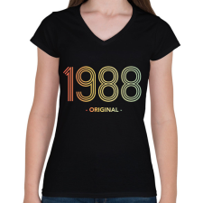 PRINTFASHION 1988 - Női V-nyakú póló - Fekete női póló