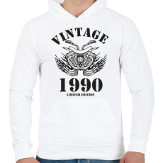 PRINTFASHION 1990 - Férfi kapucnis pulóver - Fehér