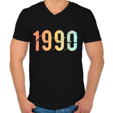 PRINTFASHION 1990 - Férfi V-nyakú póló - Fekete férfi póló