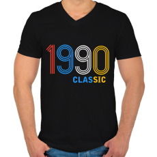 PRINTFASHION 1990 - Férfi V-nyakú póló - Fekete