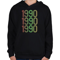 PRINTFASHION 1990 - Gyerek kapucnis pulóver - Fekete