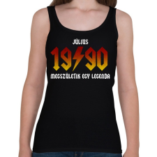 PRINTFASHION 1990 JÚLIUS - LEGENDA SZÜLETIK (ACDC STÍLUS) - Női atléta - Fekete női trikó