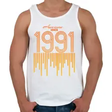 PRINTFASHION 1991 - Férfi atléta - Fehér atléta, trikó