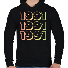 PRINTFASHION 1991 - Férfi kapucnis pulóver - Fekete