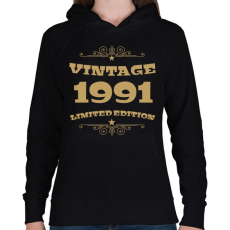PRINTFASHION 1991 - Női kapucnis pulóver - Fekete