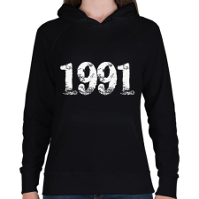 PRINTFASHION 1991 - Női kapucnis pulóver - Fekete női pulóver, kardigán