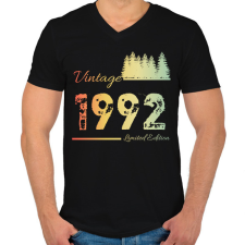 PRINTFASHION 1992 - Férfi V-nyakú póló - Fekete férfi póló