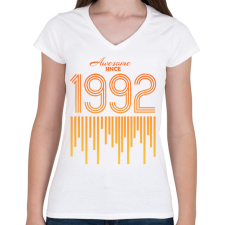PRINTFASHION 1992 - Női V-nyakú póló - Fehér női póló