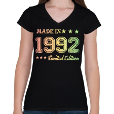 PRINTFASHION 1992 - Női V-nyakú póló - Fekete női póló
