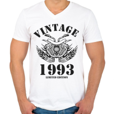 PRINTFASHION 1993 - Férfi V-nyakú póló - Fehér férfi póló