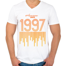 PRINTFASHION 1997 - Férfi V-nyakú póló - Fehér