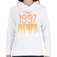 PRINTFASHION 1997 - Női kapucnis pulóver - Fehér női pulóver, kardigán