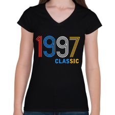 PRINTFASHION 1997 - Női V-nyakú póló - Fekete női póló