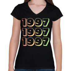 PRINTFASHION 1997 - Női V-nyakú póló - Fekete