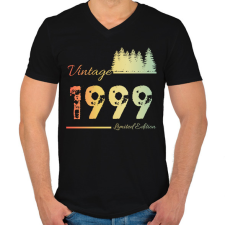 PRINTFASHION 1999 - Férfi V-nyakú póló - Fekete férfi póló