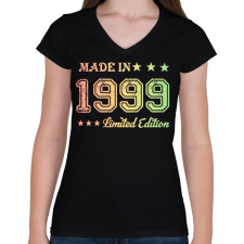 PRINTFASHION 1999 - Női V-nyakú póló - Fekete női póló