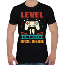 PRINTFASHION 19 éves gamer - Férfi póló - Fekete