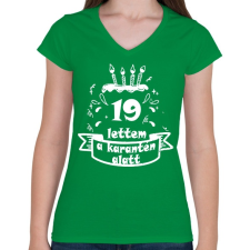 PRINTFASHION 19 lettem - Női V-nyakú póló - Zöld női póló