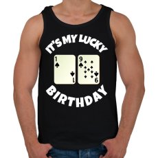 PRINTFASHION 19 POKER SZÜLINAP - Férfi atléta - Fekete