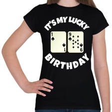 PRINTFASHION 19 POKER SZÜLINAP - Női póló - Fekete női póló