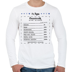 PRINTFASHION #1 Apa összetevők - Férfi hosszú ujjú póló - Fehér