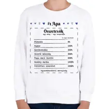 PRINTFASHION #1 Apa összetevők - Gyerek pulóver - Fehér gyerek pulóver, kardigán