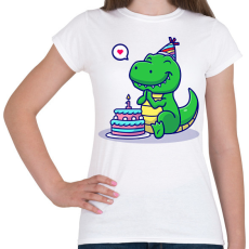 PRINTFASHION 1 éves dínó baba - Női póló - Fehér