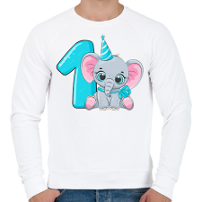 PRINTFASHION 1 éves elefántos - Férfi pulóver - Fehér férfi pulóver, kardigán