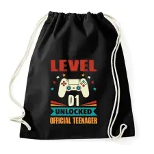 PRINTFASHION 1 éves gamer - Sportzsák, Tornazsák - Fekete tornazsák