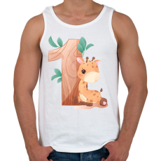 PRINTFASHION 1 éves Zsiráf - Férfi atléta - Fehér