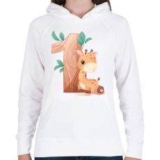 PRINTFASHION 1 éves Zsiráf - Női kapucnis pulóver - Fehér
