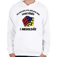 PRINTFASHION 1 megoldás - Gyerek kapucnis pulóver - Fehér gyerek pulóver, kardigán