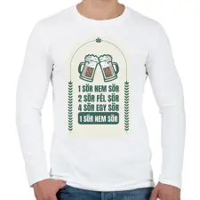 PRINTFASHION 1 SÖR NEM SÖR - Férfi hosszú ujjú póló - Fehér férfi póló