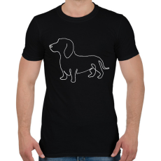 PRINTFASHION 1 vonalas tacsi fehér - Férfi póló - Fekete