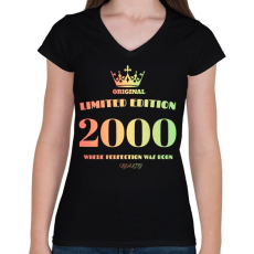 PRINTFASHION 2000 - Női V-nyakú póló - Fekete