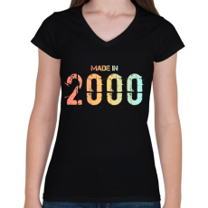 PRINTFASHION 2000 - Női V-nyakú póló - Fekete