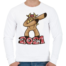 PRINTFASHION 2021 táncoló tehén - Férfi pulóver - Fehér férfi pulóver, kardigán