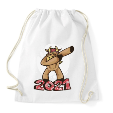 PRINTFASHION 2021 táncoló tehén  - Sportzsák, Tornazsák - Fehér tornazsák