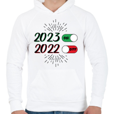 PRINTFASHION 2023 - ON - Férfi kapucnis pulóver - Fehér férfi pulóver, kardigán