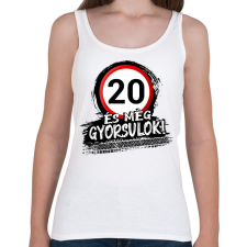 PRINTFASHION 20 és még gyorsulok - Női atléta - Fehér női trikó