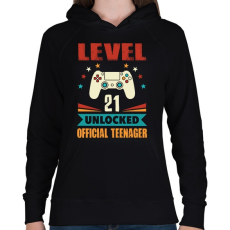 PRINTFASHION 21 éves gamer - Női kapucnis pulóver - Fekete