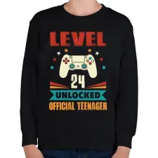 PRINTFASHION 24 éves gamer - Gyerek pulóver - Fekete gyerek pulóver, kardigán