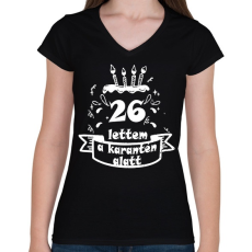 PRINTFASHION 26 - Női V-nyakú póló - Fekete